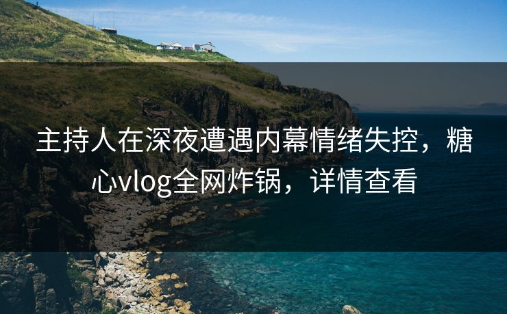 主持人在深夜遭遇内幕情绪失控，糖心vlog全网炸锅，详情查看